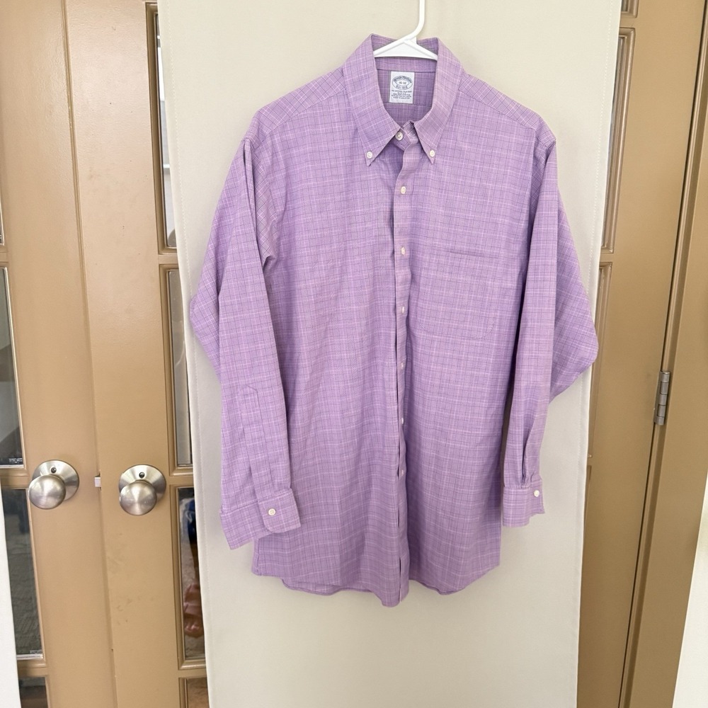 Brooks Brothers Men's 16-32 Large Slim Fit Original Polo Long Sleeve Button Down